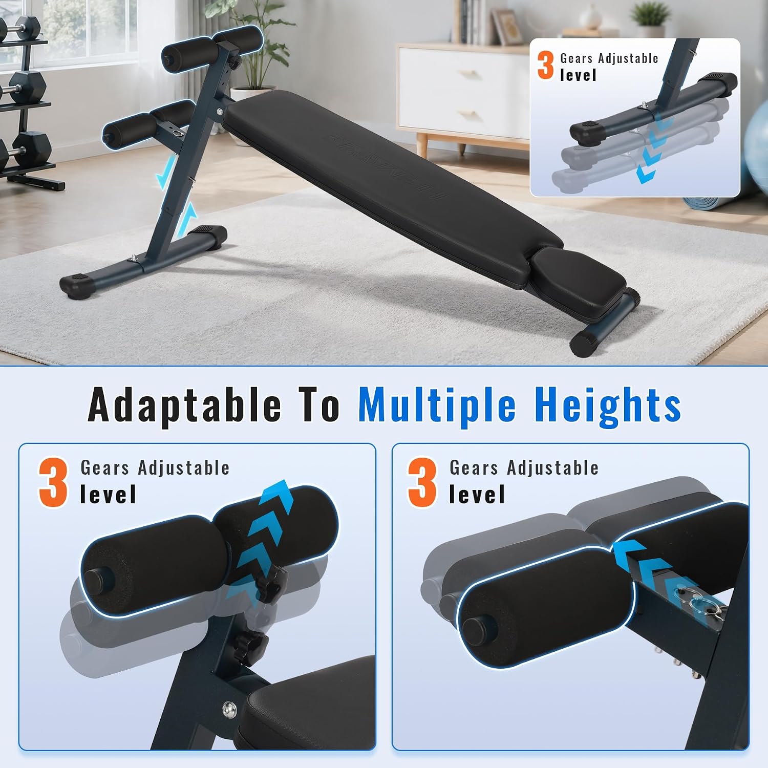 Banco de abdominales ajustable - Home Gym Equipment Set reseña y precio